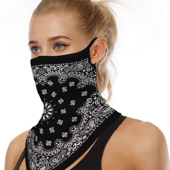 Ipenny Adjustable Silk Bandana Face Scarf Paisley Print - Picture 3 of 7